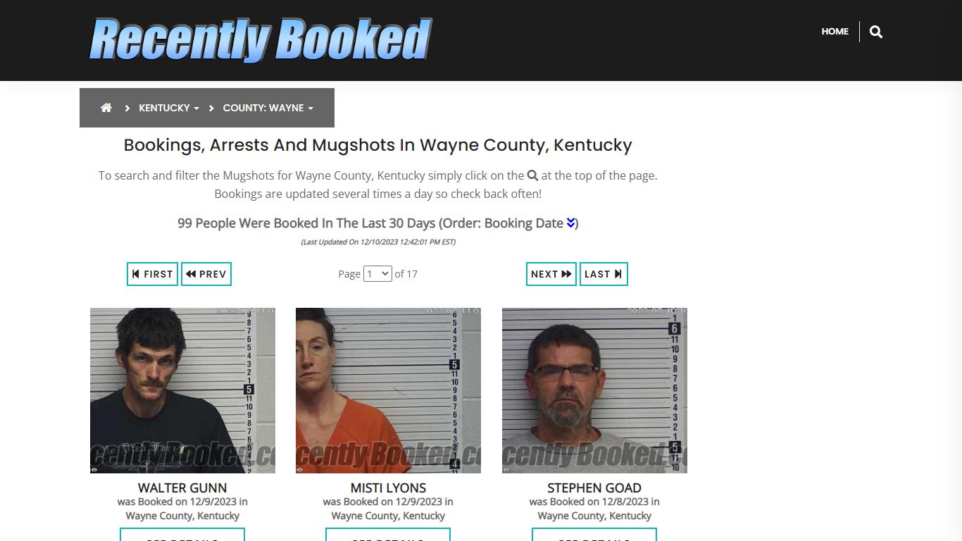 Bookings, Arrests and Mugshots in Wayne County, Kentucky